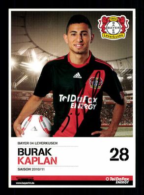 Burak Kaplan Autogrammkarte Bayer Leverkusen 2010-11 Original Signiert