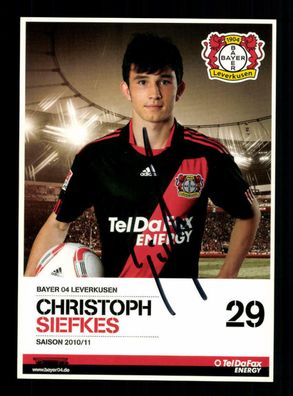 Christoph Siefkes Autogrammkarte Bayer Leverkusen 2010-11 Original Signiert