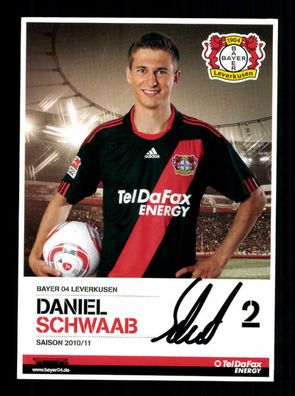 Daniel Schwaab Autogrammkarte Bayer Leverkusen 2010-11 Original Signiert