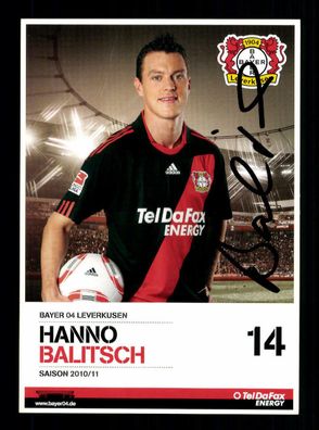 Hanno Balitsch Autogrammkarte Bayer Leverkusen 2010-11 Original Signiert