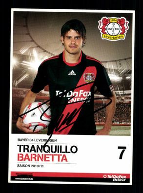 Tranquillo Barnetta Autogrammkarte Bayer Leverkusen 2010-11 Original Signiert