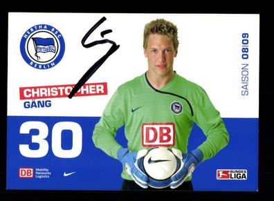 Christopher Gäng Autogrammkarte Hertha BSC Berlin 2008-09 Original Signiert