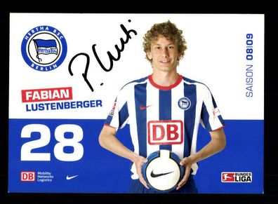 Fabian Lustenberger Autogrammkarte Hertha BSC Berlin 2008-09 Original Signiert