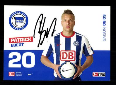 Patrick Ebert Autogrammkarte Hertha BSC Berlin 2008-09 Original Signiert