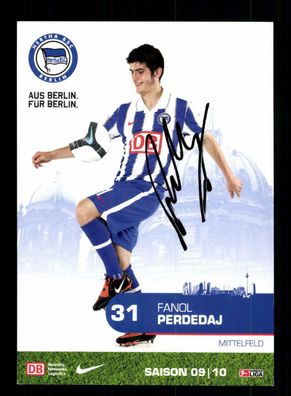 Fanol Perdedaj Autogrammkarte Hertha BSC Berlin 2009-10 Original Signiert