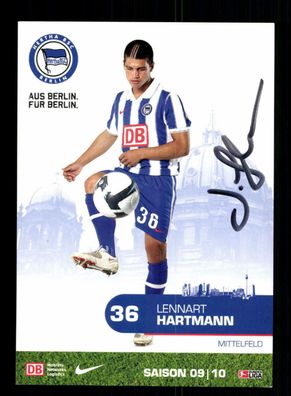 Lennart Hartmann Autogrammkarte Hertha BSC Berlin 2009-10 Original Signiert