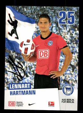 Lennart Hartmann Autogrammkarte Hertha BSC Berlin 2010-11 Original Signiert