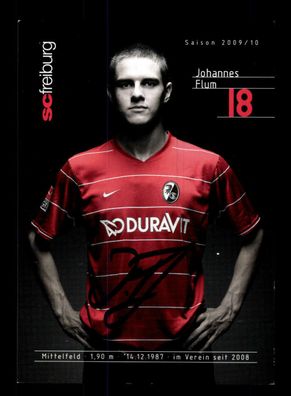 Johannes Flum Autogrammkarte SC Freiburg 2009-10 Original Signiert