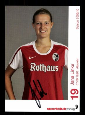 Jana Linke Autogrammkarte SC Freiburg 2009-10 Frauen Original Signiert