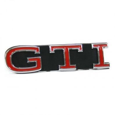 Original VW Schriftzug GTI Kühlergrill Clip Plakette Logo Design schwarz/ rot