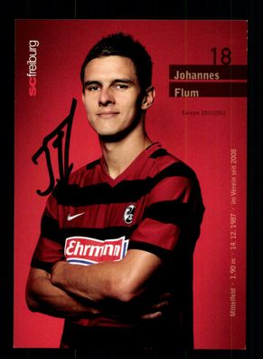 Johannes Flum Autogrammkarte SC Freiburg 2011-12 Original Signiert