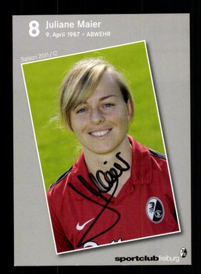 Juliane Maier Autogrammkarte SC Freiburg 2011-12 Frauen Original Signiert