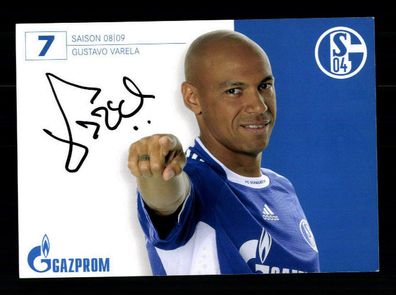 Gustavo Varela Autogrammkarte FC Schalke 04 2008-09 Original Signiert