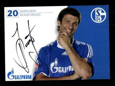 Mladen Krstajic Autogrammkarte FC Schalke 04 2008-09 Original Signiert