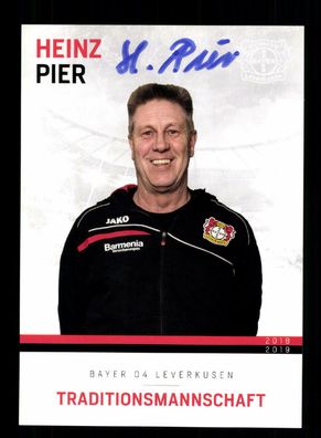 Heinz Pier Autogrammkarte Bayer Leverkusen Traditionsmannschaft 2018-19