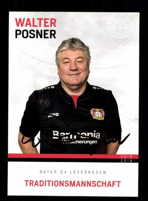 Walter Posner Autogrammkarte Bayer Leverkusen Traditionsmannschaft 2018-19