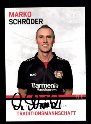 Marko Schröder Autogrammkarte Bayer Leverkusen Traditionsmannschaft 2018-19