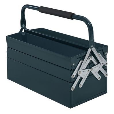 Durhand® Werkzeugkasten Werkzeugkoffer Werkzeugkiste 5 Fächer aufklappbar Stahl