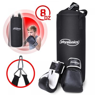 Physionics® Kinder Boxsack Set Sandsack Kit Boxhandschuhe MMA Punching Bag