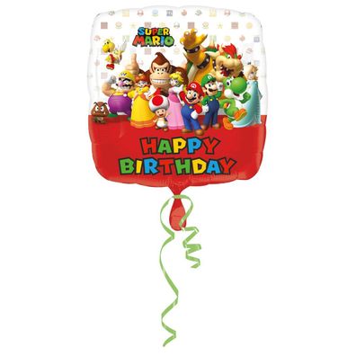Nintendo Super Mario Happy Birthday Folienballon 43cm Balloon Toad Kong Yoshi
