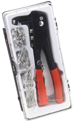 Blindnietzangensatz Nietenzange mit 100 Blindnieten Nieten Sortiment Work-it Set