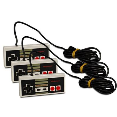 DREI Original NES / Nintendo ES Controller in GRAU - 3 Stück