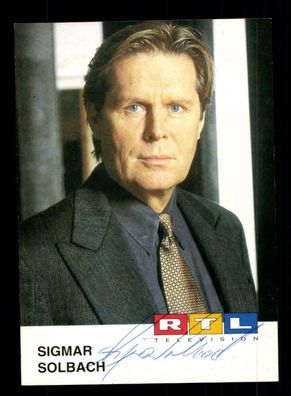 Sigmar Solbach RTL Autogrammkarte Original Signiert ## BC 151998