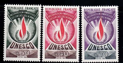 1969 Frankreich Dienst-Unesco MiNr. 9-11, postfrisch