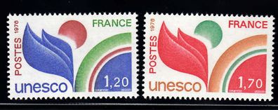 1978 Frankreich Dienst-Unesco MiNr. 19-20, postfrisch