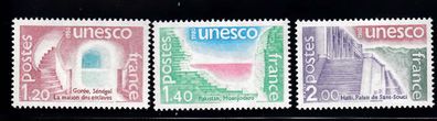 1980 Frankreich Dienst-Unesco MiNr. 21-23, postfrisch