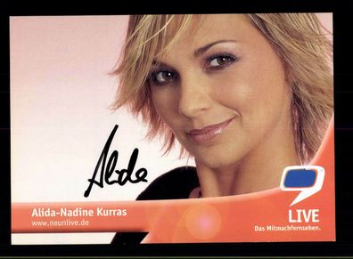 Alida Nadine Kurras 9 Live Autogrammkarte Original Signiert ## BC 155849