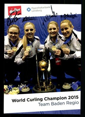 Team Champions 2015 Autogrammkarte 4xOriginal Signiert curling ## BC G 27760