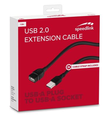 Speedlink HQ 1,8m USB 2.0 VerlängerungsKabel USBA Stecker zu USBA Buchse