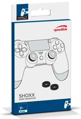 8 SHOXX Game Enhancer StoßDämpfer ThumbStick Ringe für Sony PS4 PS5 Controller