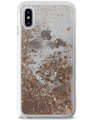 Puro Cover Aqua Gold Glitzer Case SchutzHülle SnapOn Tasche für iPhone X / XS