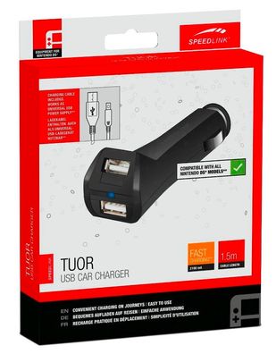 Speedlink USB Kfz Charger Auto Ladegerät Ladekabel für Nintendo New 2DS 3DS / XL