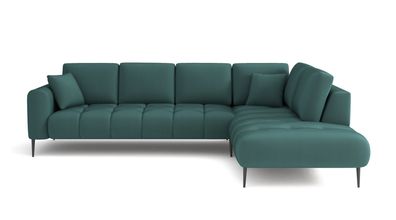 Ecksofa BUFFO mit losen Kissen groß Sofa Couch im Stoff Samt grau blau beige