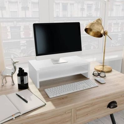 Monitorständer Weiß 42×24×13 cm Spanplatte