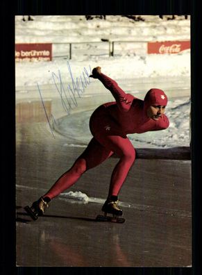 Monika Holzner Pflug Autogrammkarte Original Signiert Eisschnelllauf