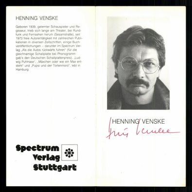 Henning Venske Autogrammkarte Original Signiert ## BC G 30137