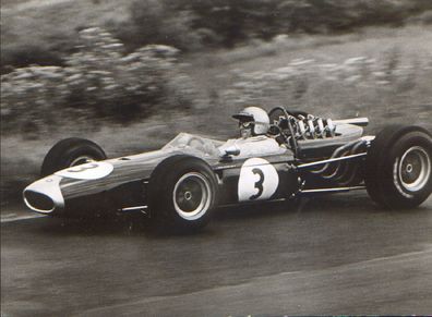 Jack Brabham auf Brabham, Postkarte