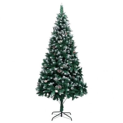 Künstlicher Weihnachtsbaum mit Zapfen und Schnee 240 cm