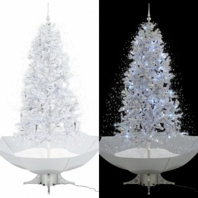 Schneiender Weihnachtsbaum mit Schirmfuß Weiß 190 cm