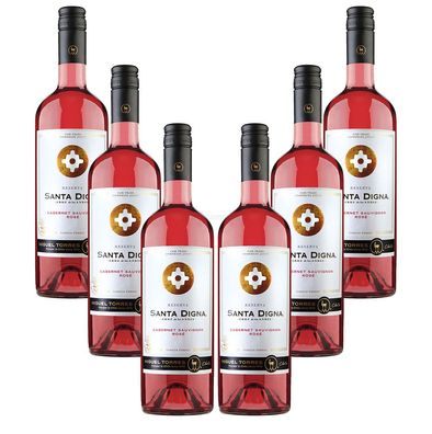 Rose Wein Set - 6x Santa Digna Cabernet Sauvignon 750ml (13,5% Vol)- [Enthält S