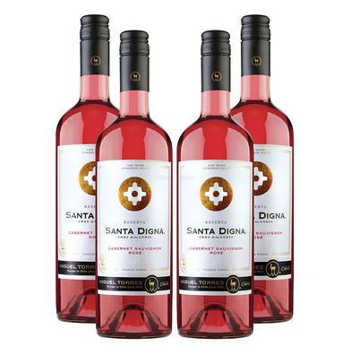 Rose Wein Set - 4x Santa Digna Cabernet Sauvignon 750ml (13,5% Vol)- [Enthält S