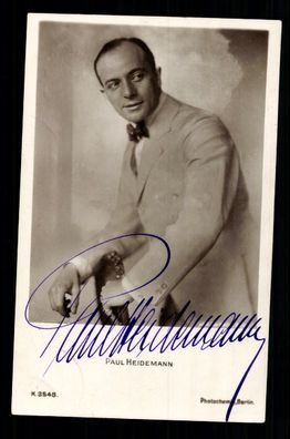 Paul Heidemann Autogrammkarte 20er Jahre Original Signiert ## BC 32774