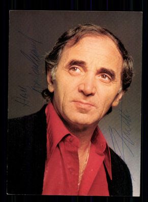 Charles Aznavour Autogrammkarte Original Signiert ## BC 72499