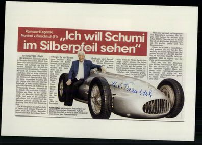 Manfred von Brauchitsch Foto Original Signiert Formel 1 Fahrer ## BC G 26929