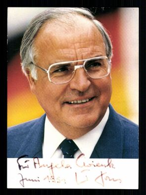 Helmut Kohl Autogrammkarte Original Signiert Bundeskanzler # BC G 26463