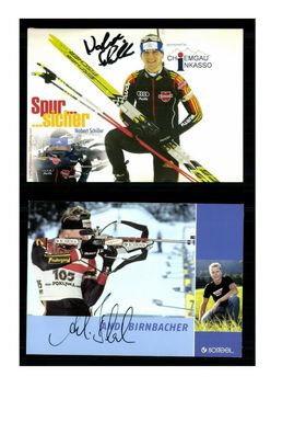 12 Autogrammkarten Biathlon Original Signiert ## K 971